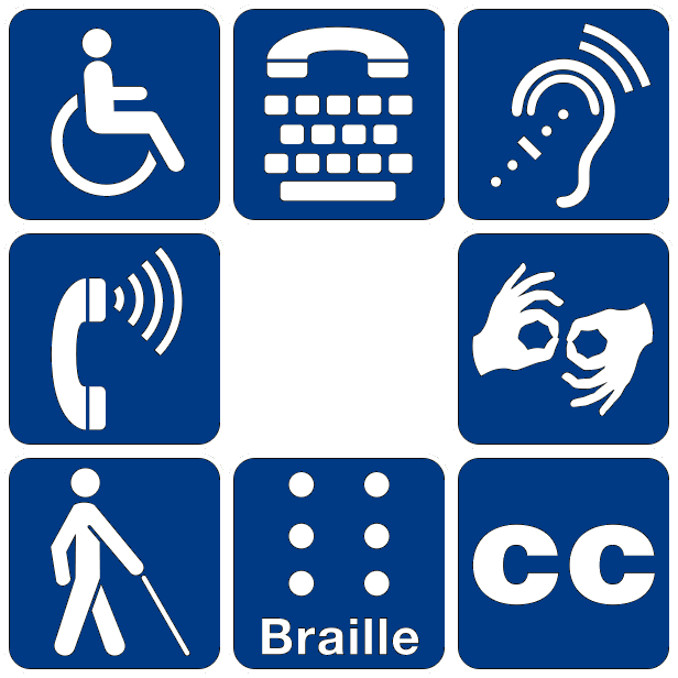 8 symbols of disabilities.